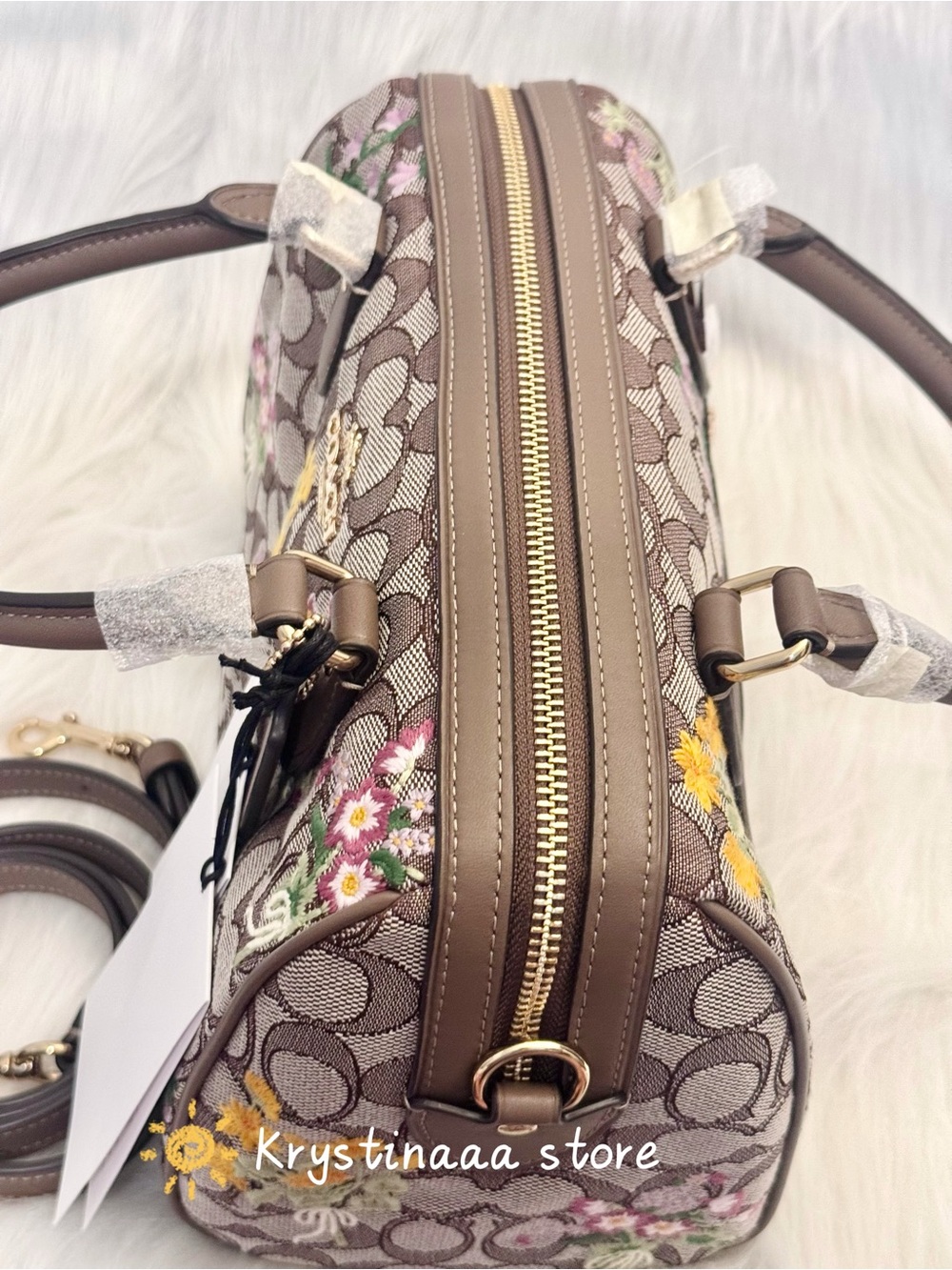 NWT Coach CDZ01 Rowan Satchel Bag In Signature Jacquard With Floral Embroidery - Picture 7 of 13